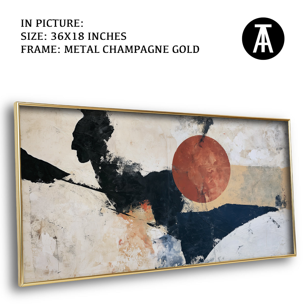Artwork in Metal Champagne Gold Frame