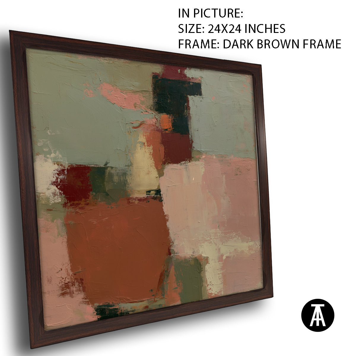 Artwork in Dark Brown Frame