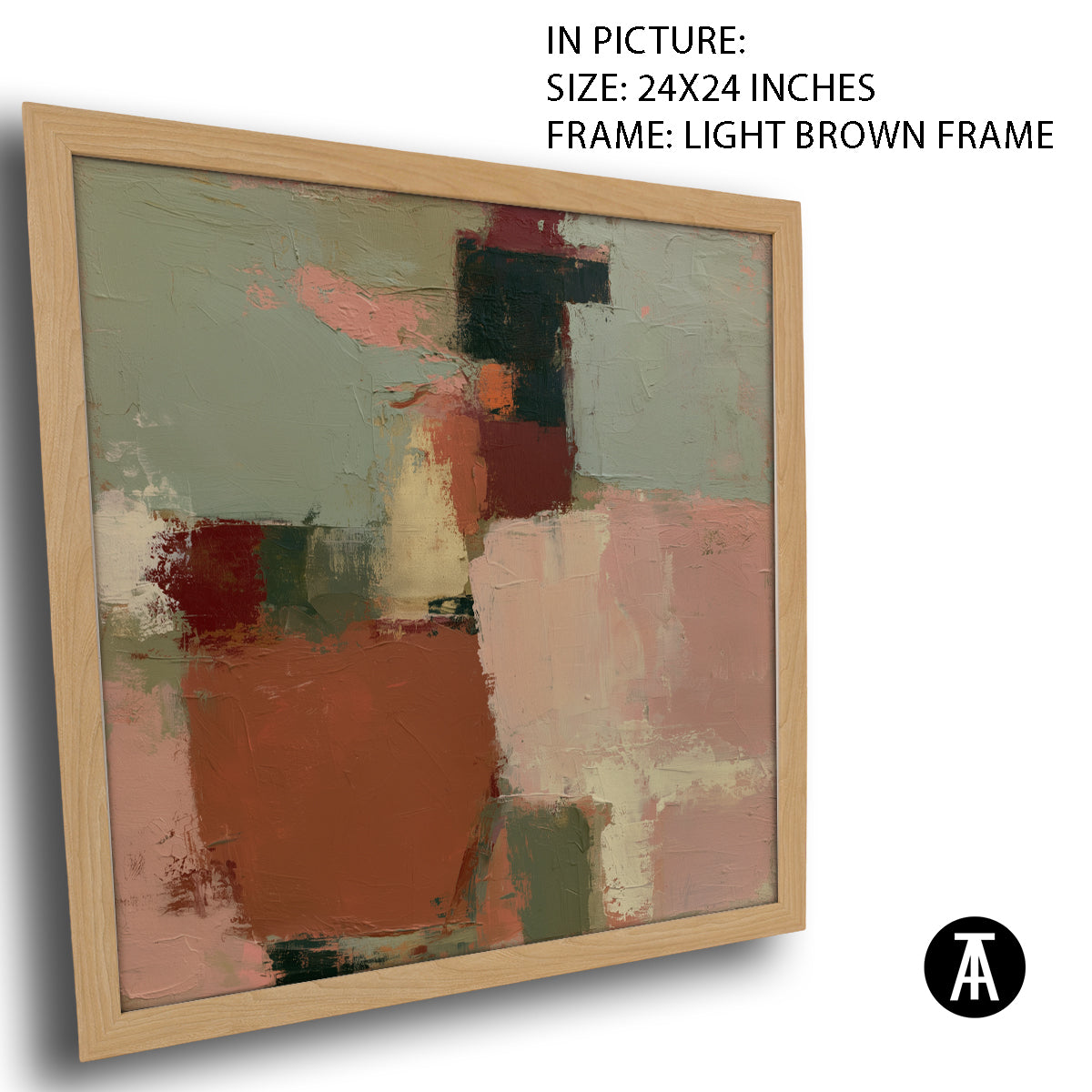 Artwork in Light Brown Frame