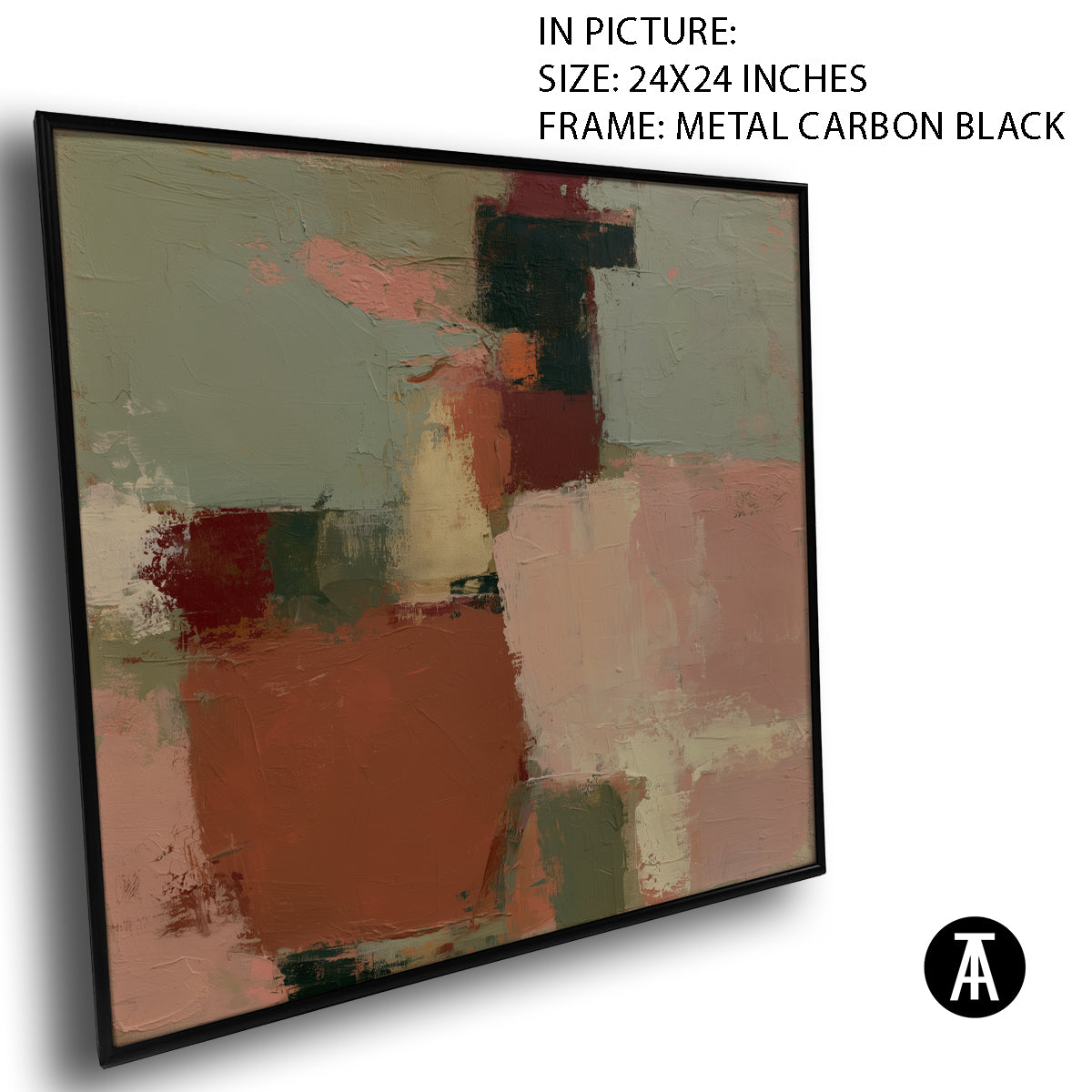 Artwork in Carbon Black Metal Frame