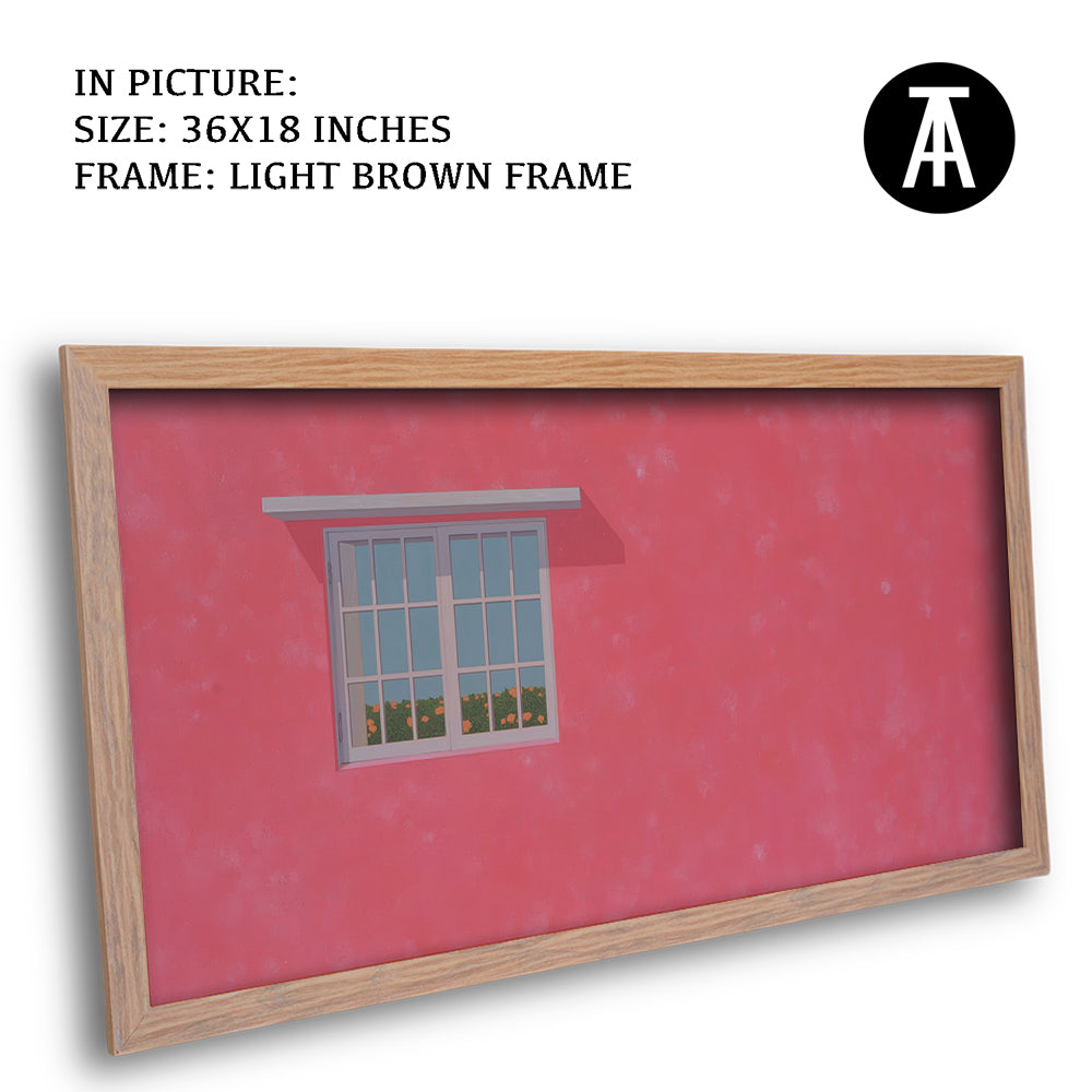 Artwork in Light Brown Frame