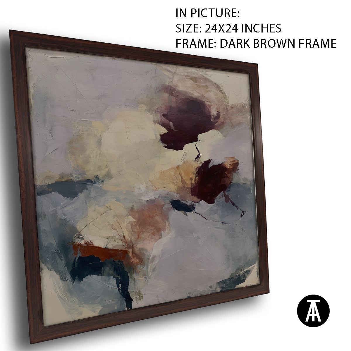 Artwork in Dark Brown Frame