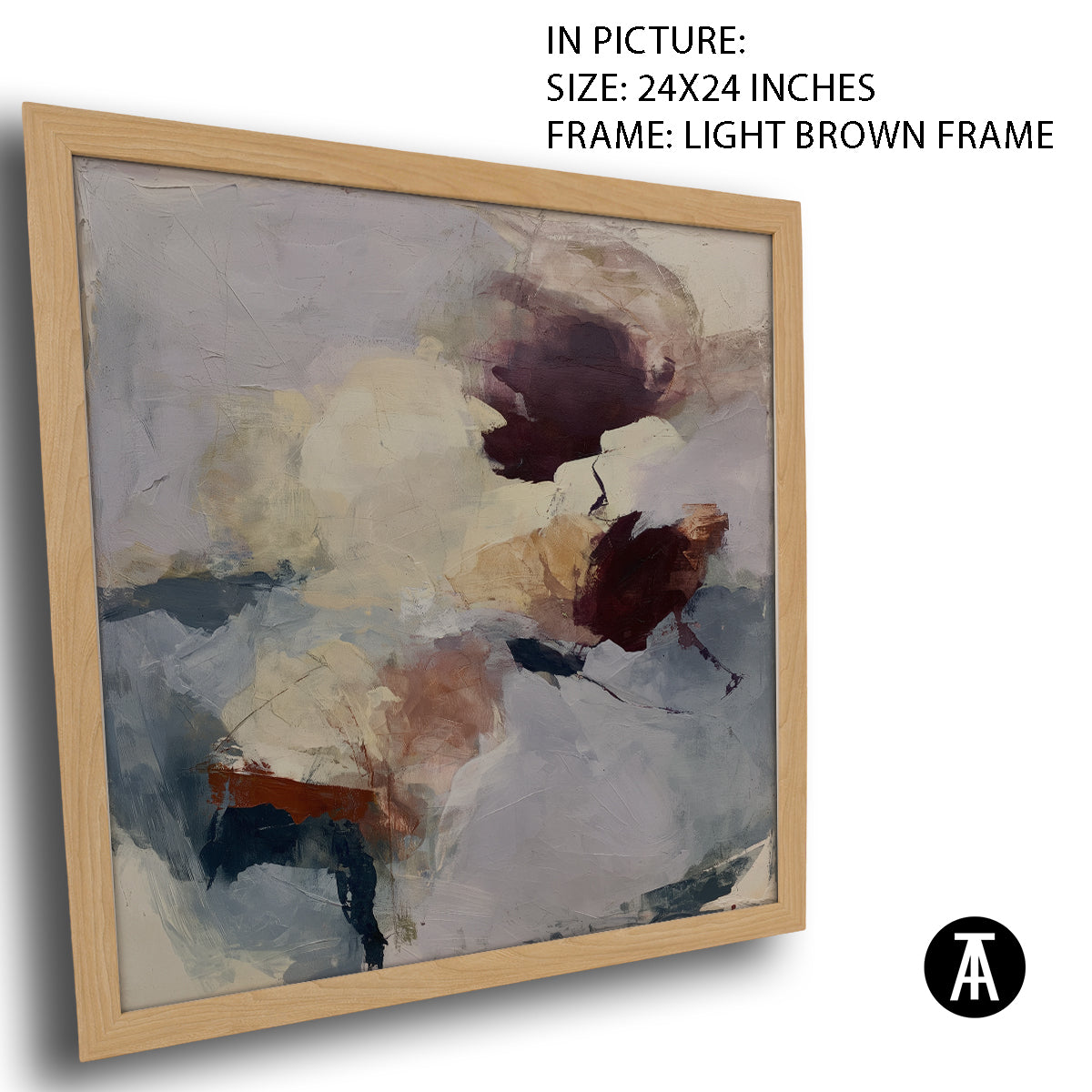 Artwork in Light Brown Frame
