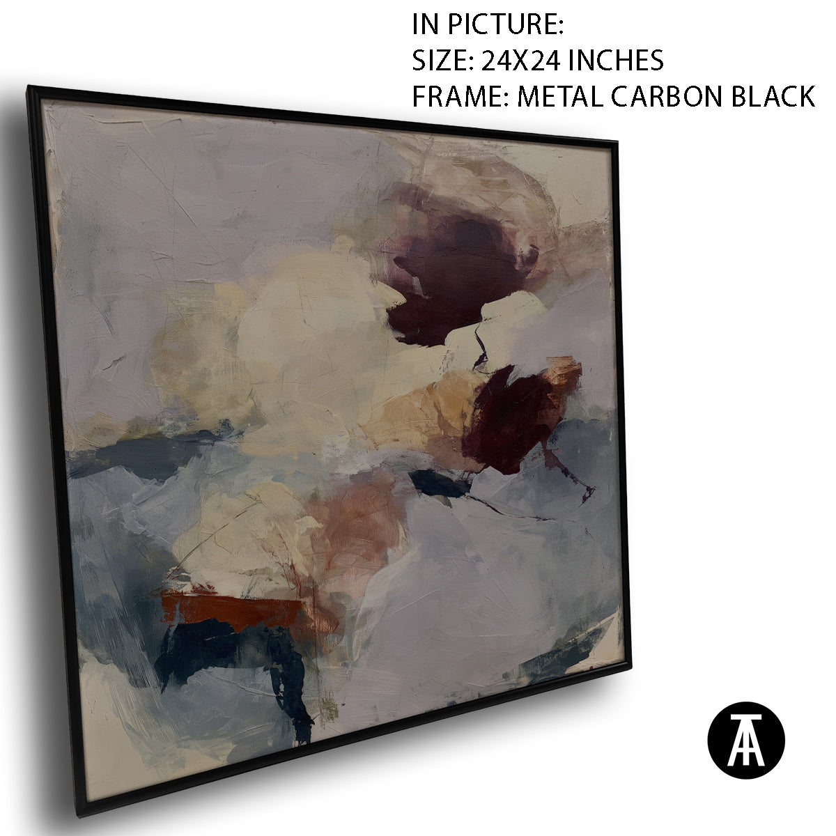 Artwork in Carbon Black Metal Frame