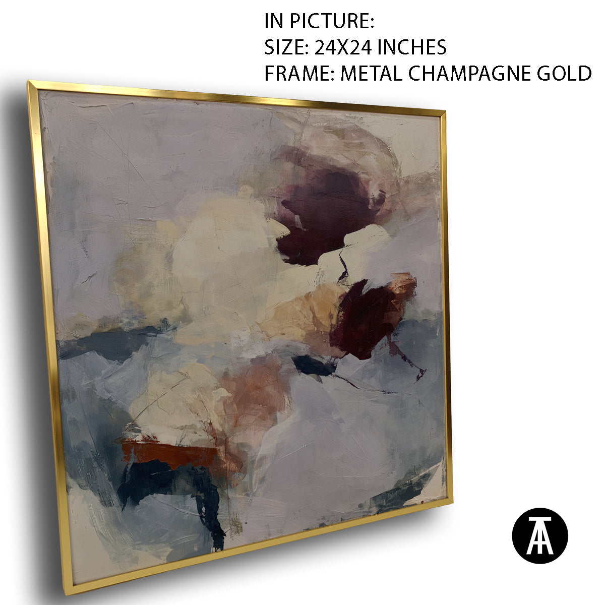 Artwork in Metal Champagne Gold Frame