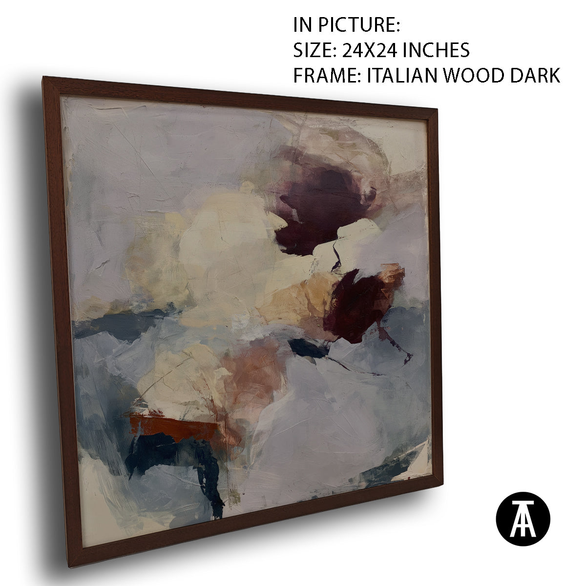 Artwork in Dark Wood Frame