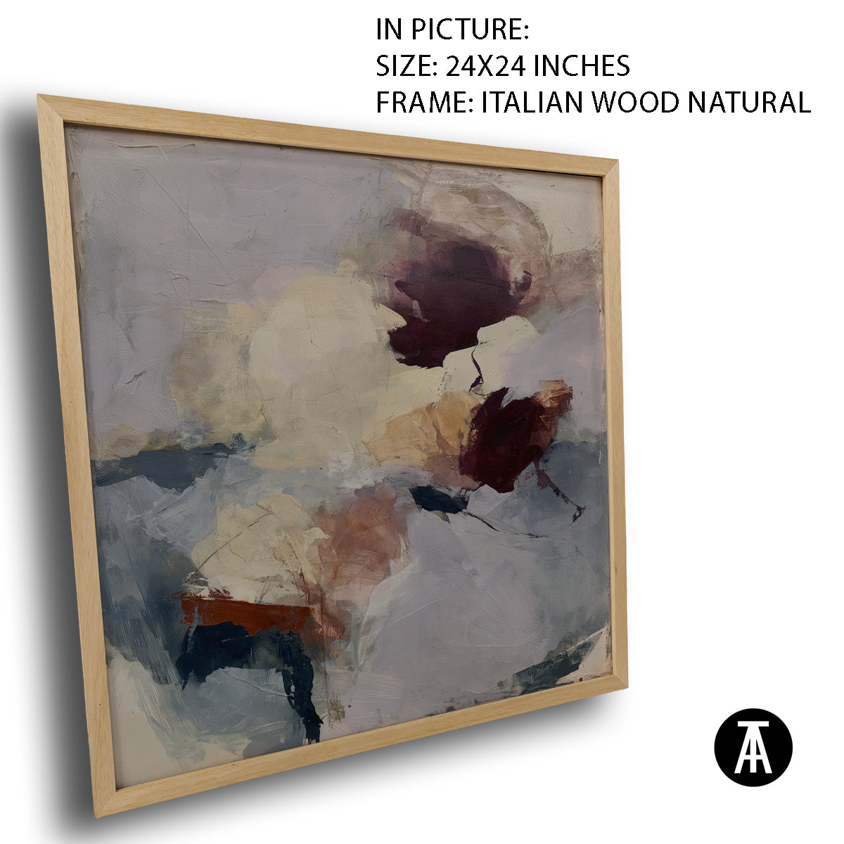 Artwork in Natural Wood Frame