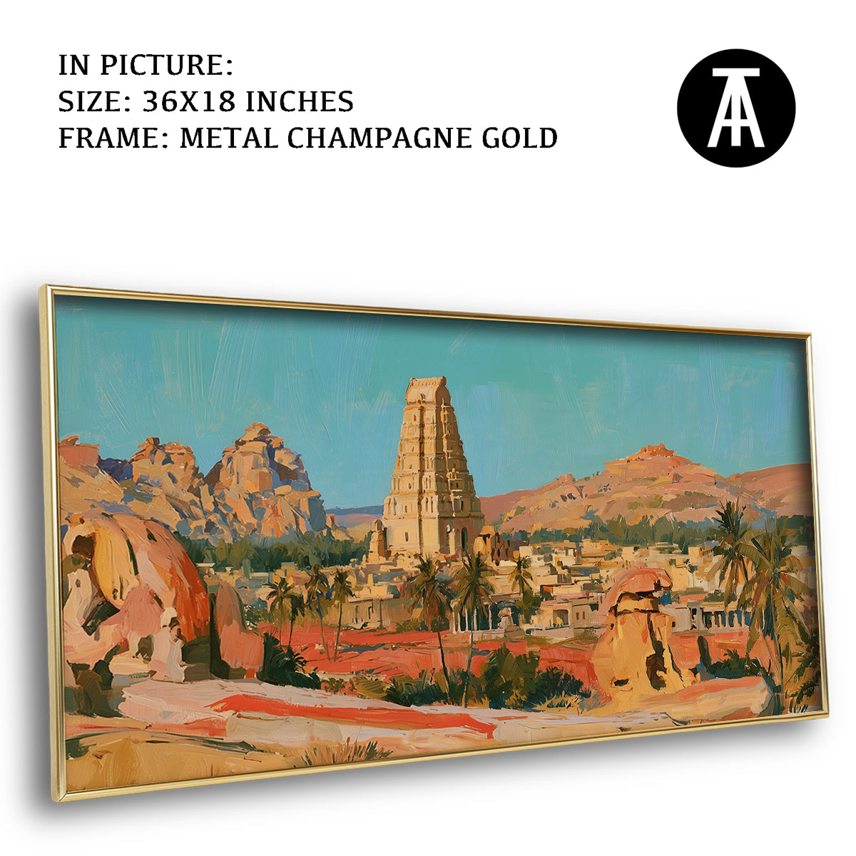 Artwork in Metal Champagne Gold Frame