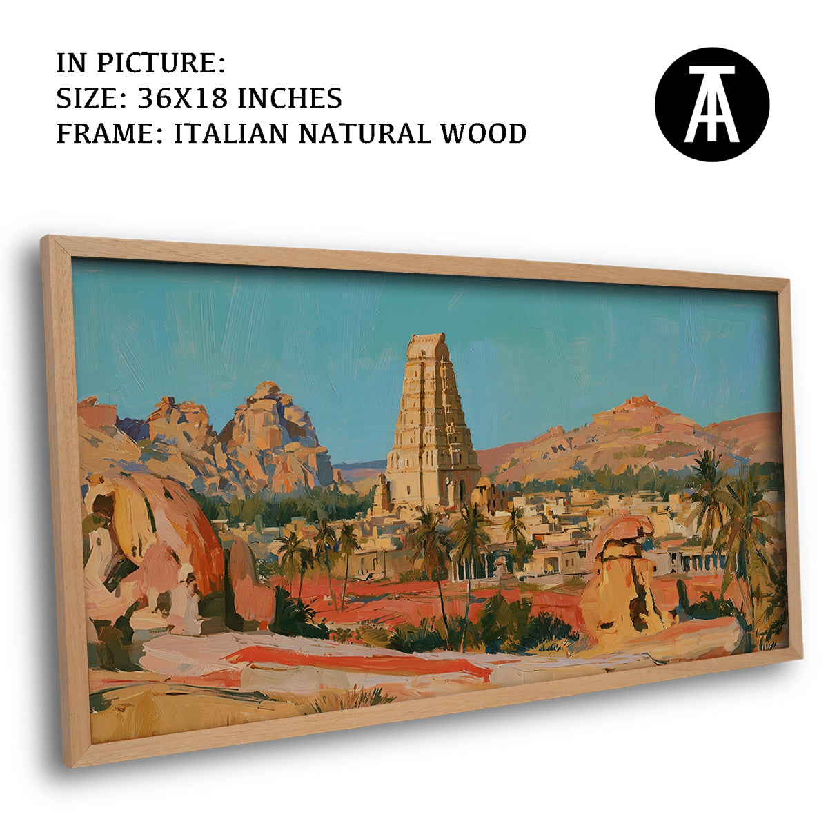 Artwork in Natural Wood Frame