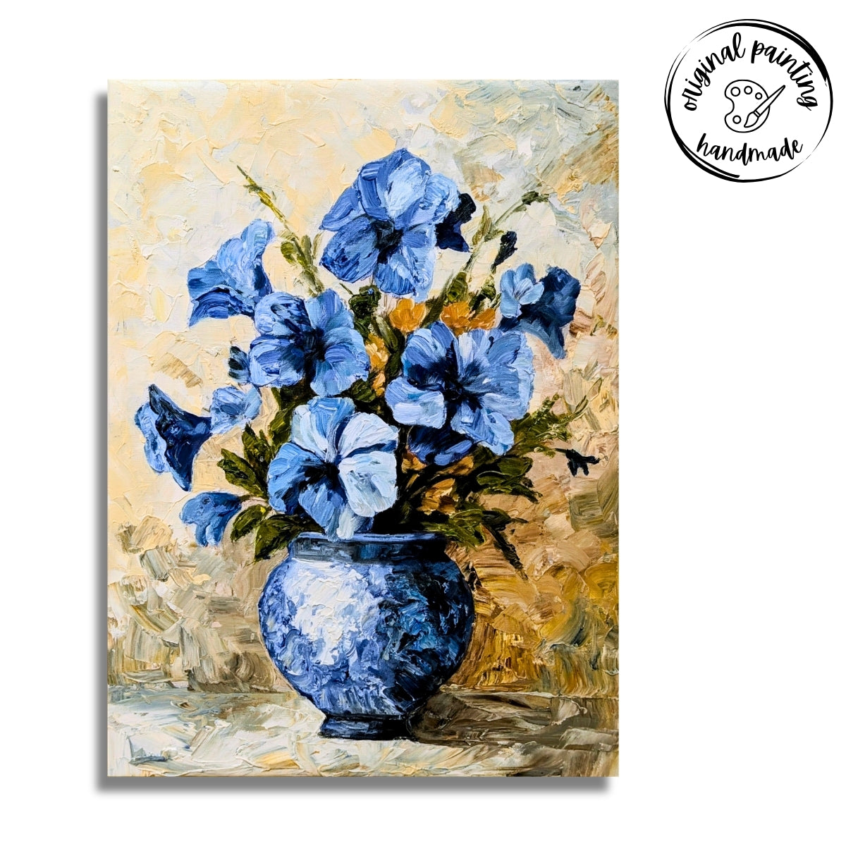 The Blue Vase (Canvas Oil Painting - 45X60 cm)