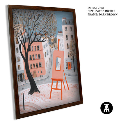 Artwork in Dark Brown Frame