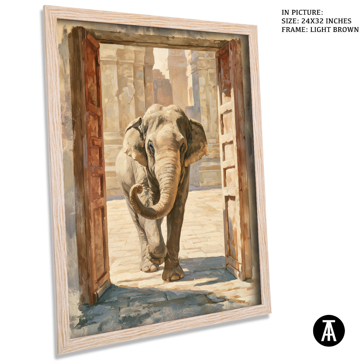Artwork in Light Brown Frame