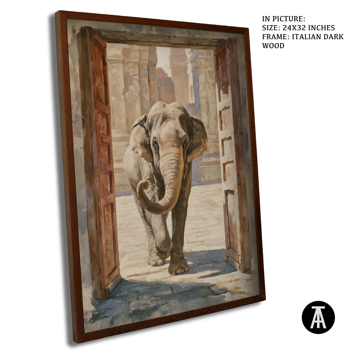 Artwork in Dark Wood Frame