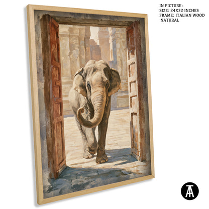 Artwork in Natural Wood Frame