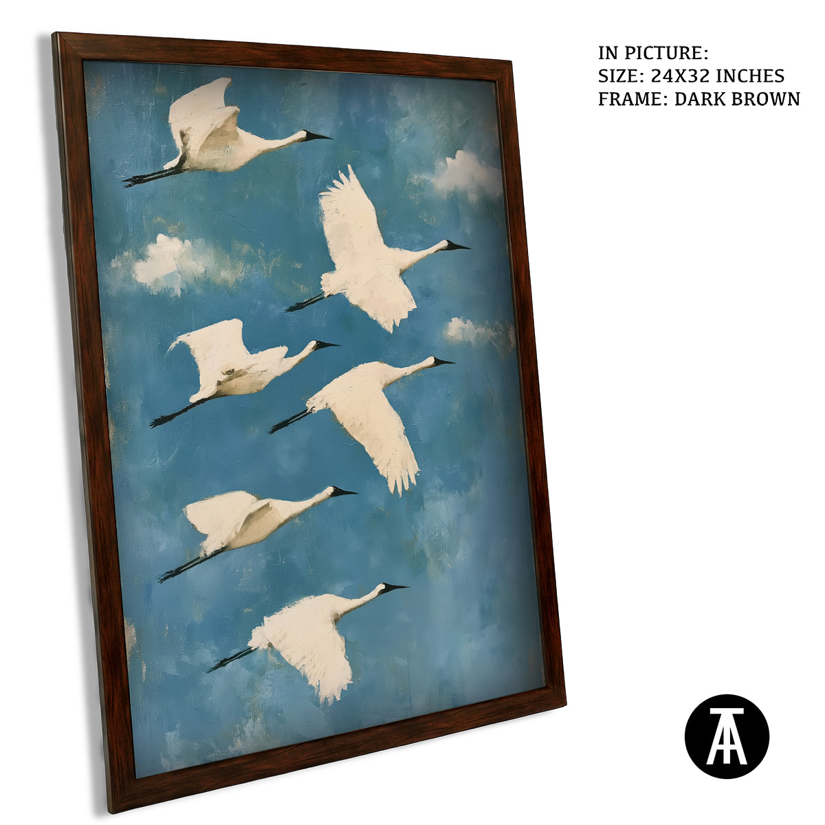 Artwork in Dark Brown Frame
