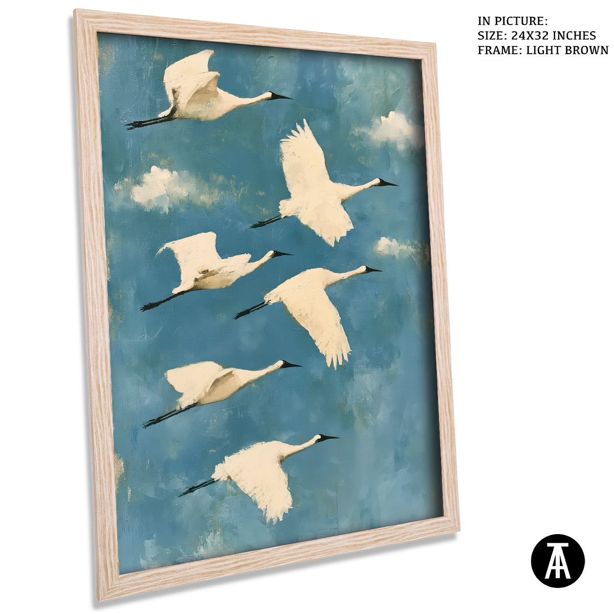 Artwork in Light Brown Frame