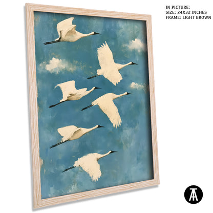 Artwork in Light Brown Frame
