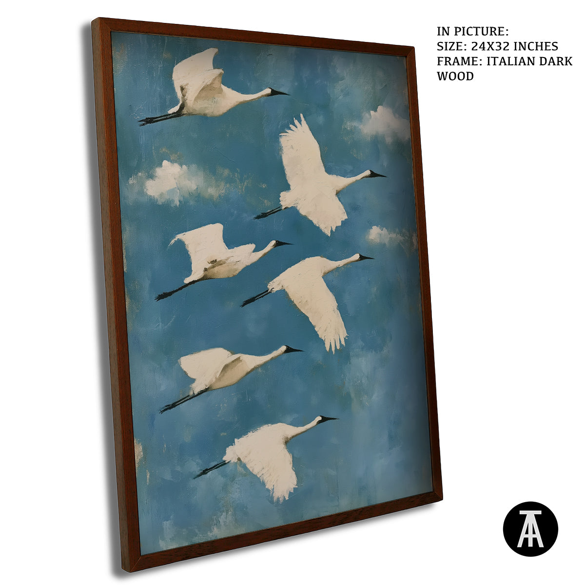 Artwork in Dark Wood Frame