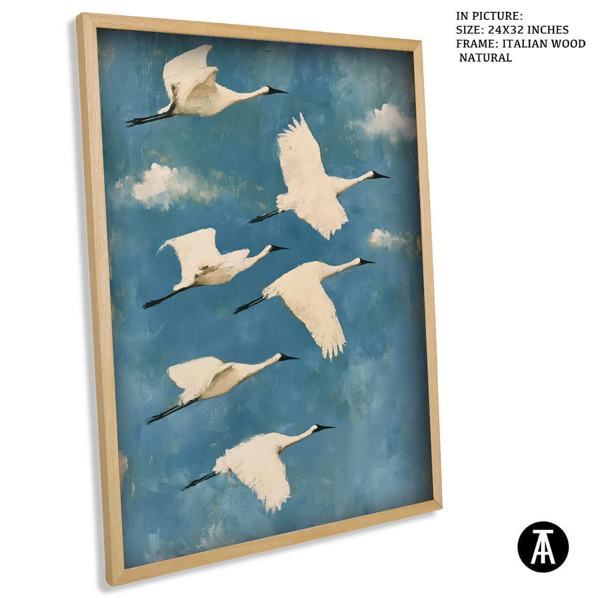Artwork in Natural Wood Frame