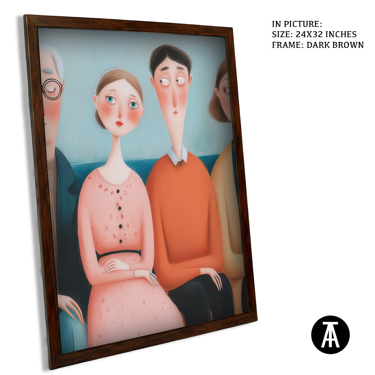 Artwork in Dark Brown Frame