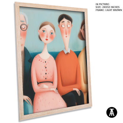 Artwork in Light Brown Frame