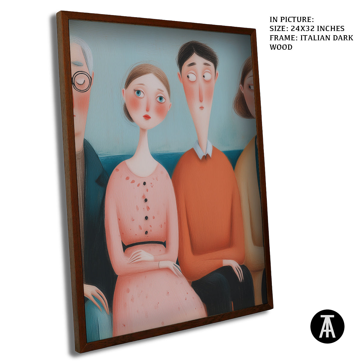 Artwork in Dark Wood Frame