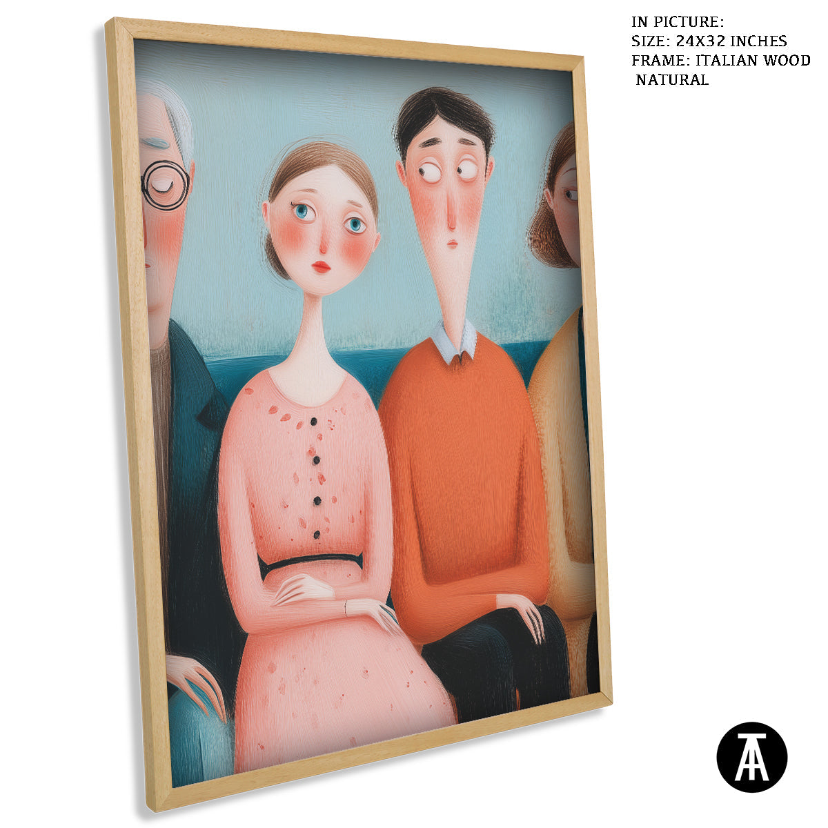 Artwork in Natural Wood Frame