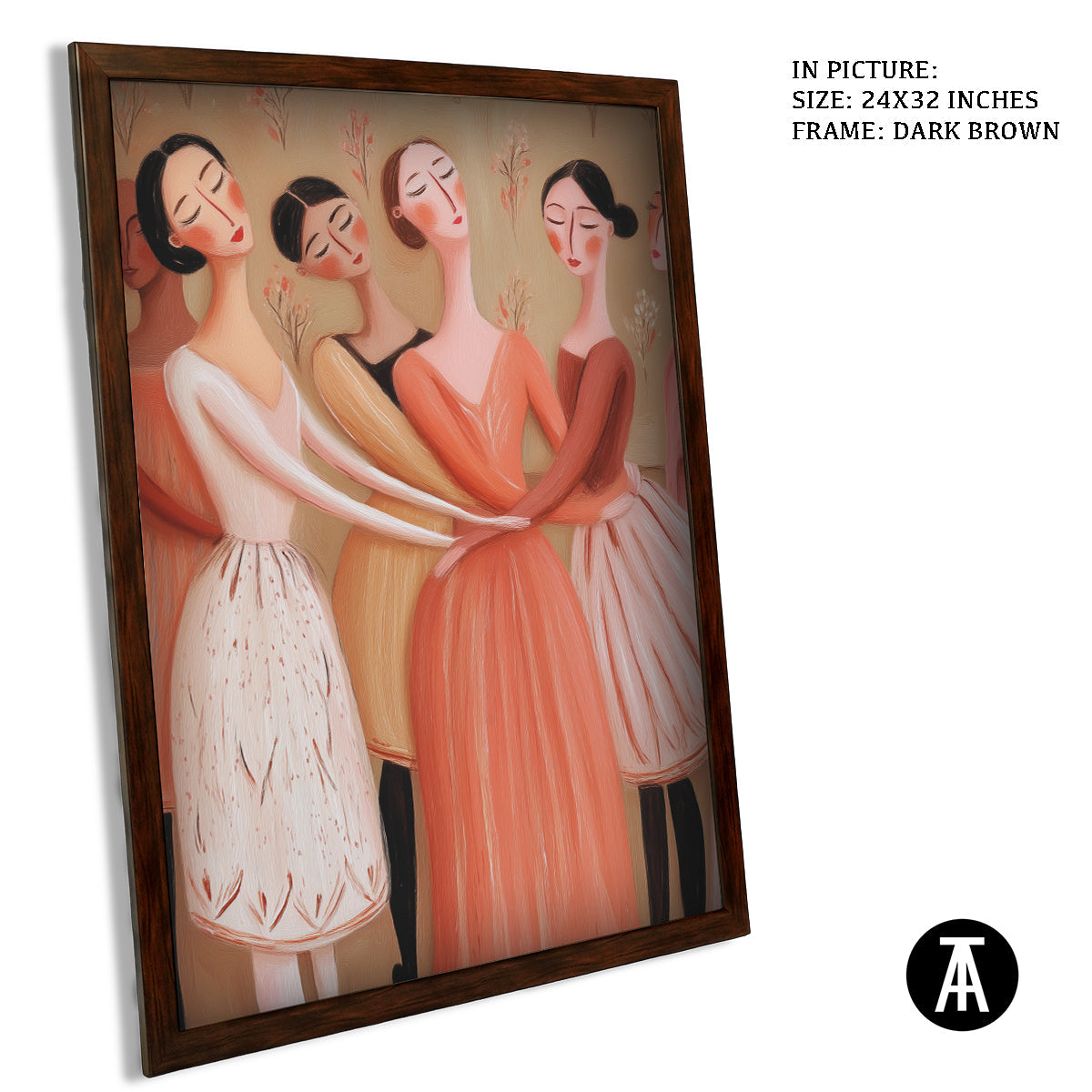 Artwork in Dark Brown Frame