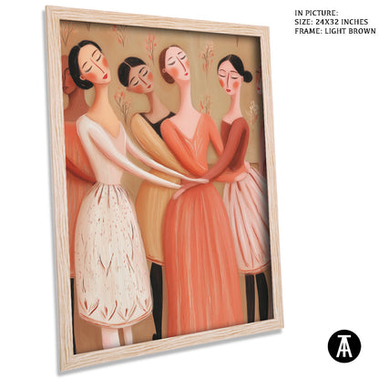 Artwork in Light Brown Frame