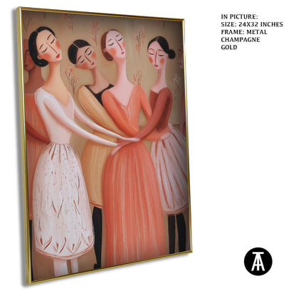 Artwork in Metal Champagne Gold Frame