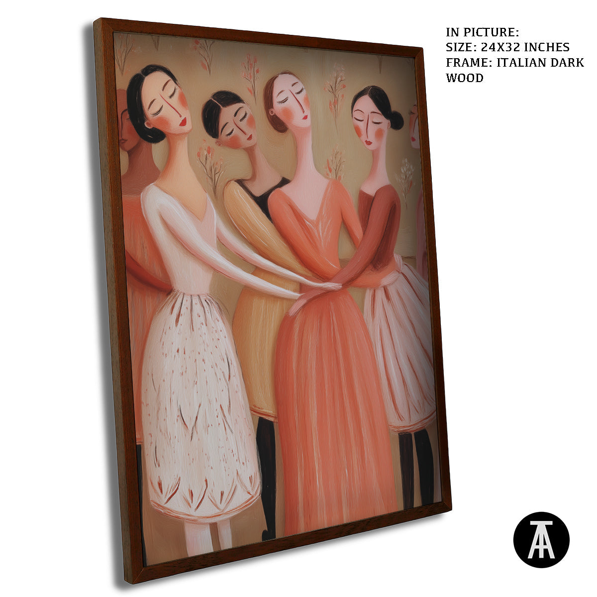 Artwork in Dark Wood Frame