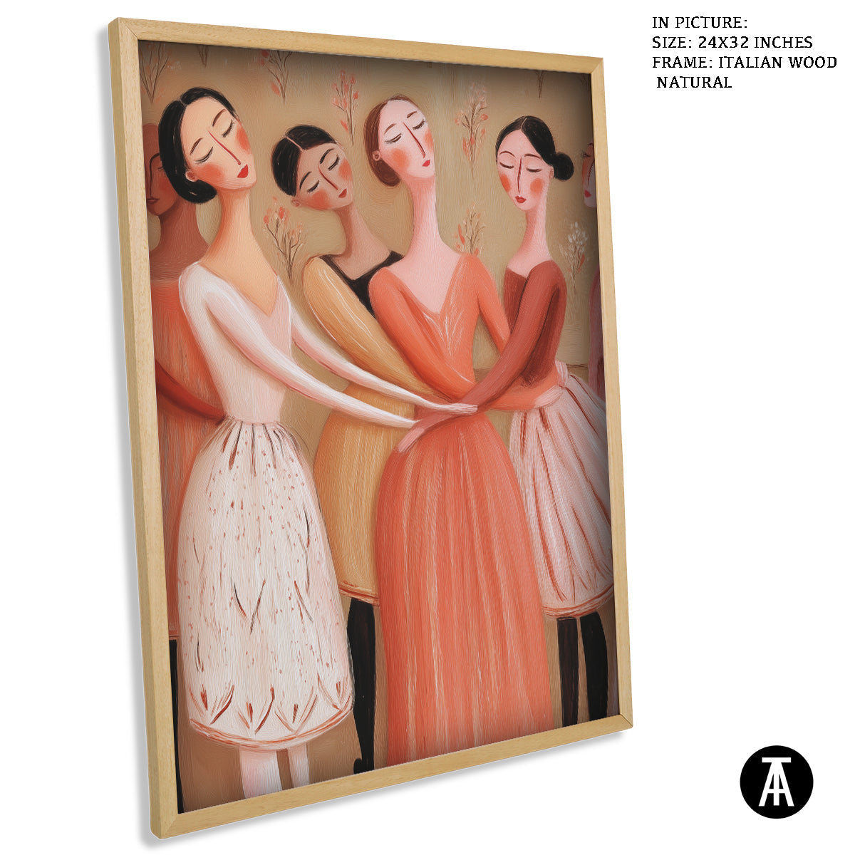 Artwork in Natural Wood Frame