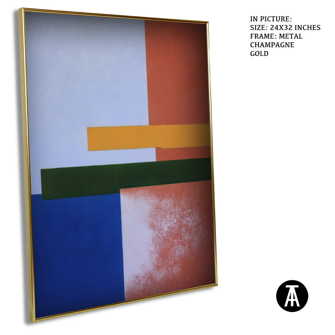 Artwork in Metal Champagne Gold Frame