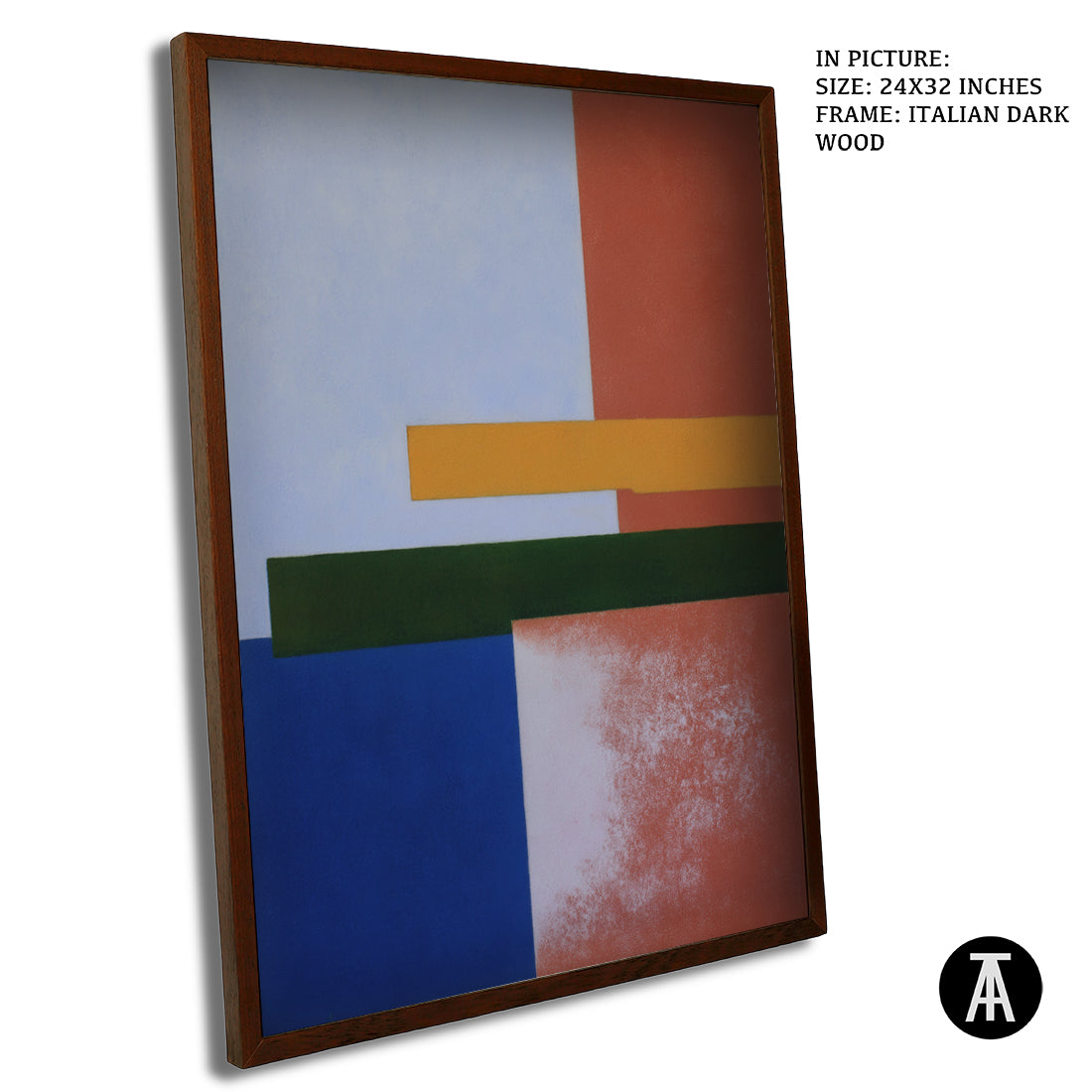 Artwork in Dark Wood Frame