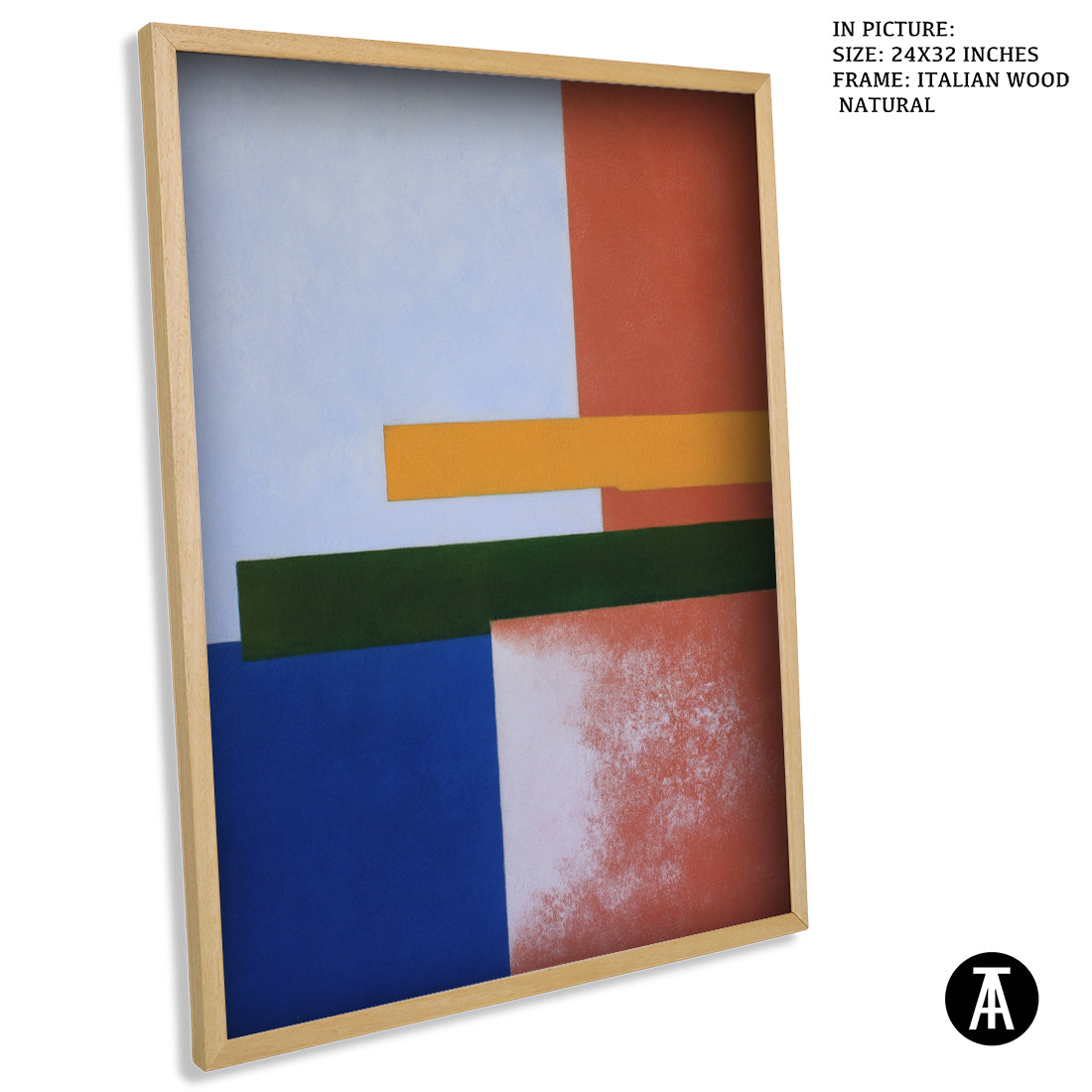 Artwork in Natural Wood Frame