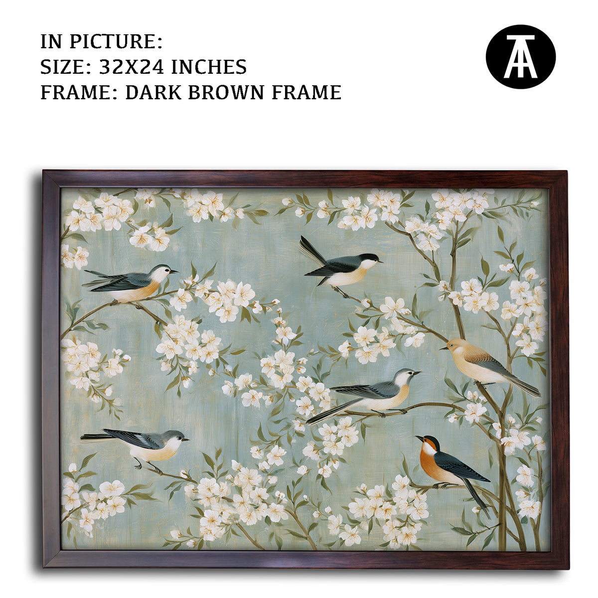 Artwork in Dark Brown Frame