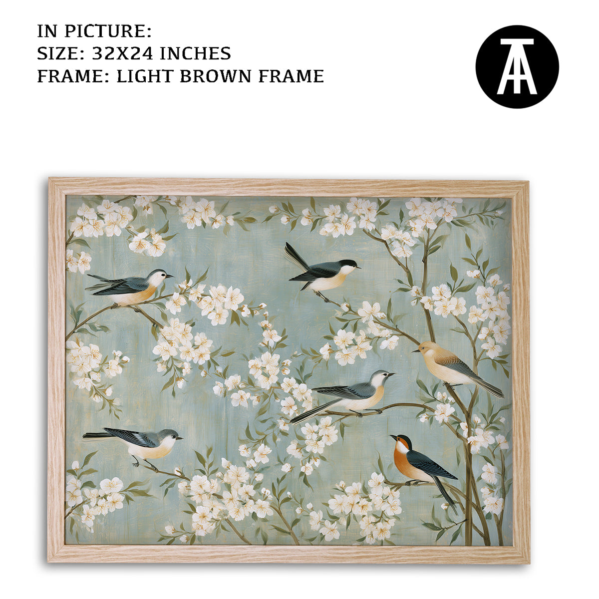 Artwork in Light Brown Frame