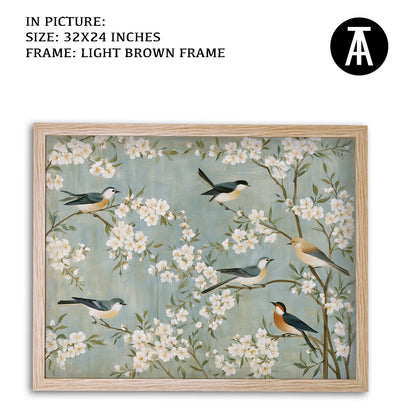 Artwork in Light Brown Frame