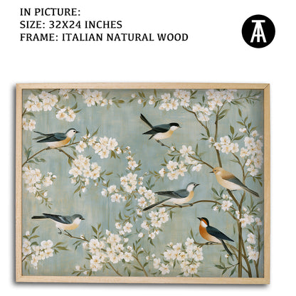 Artwork in Natural Wood Frame