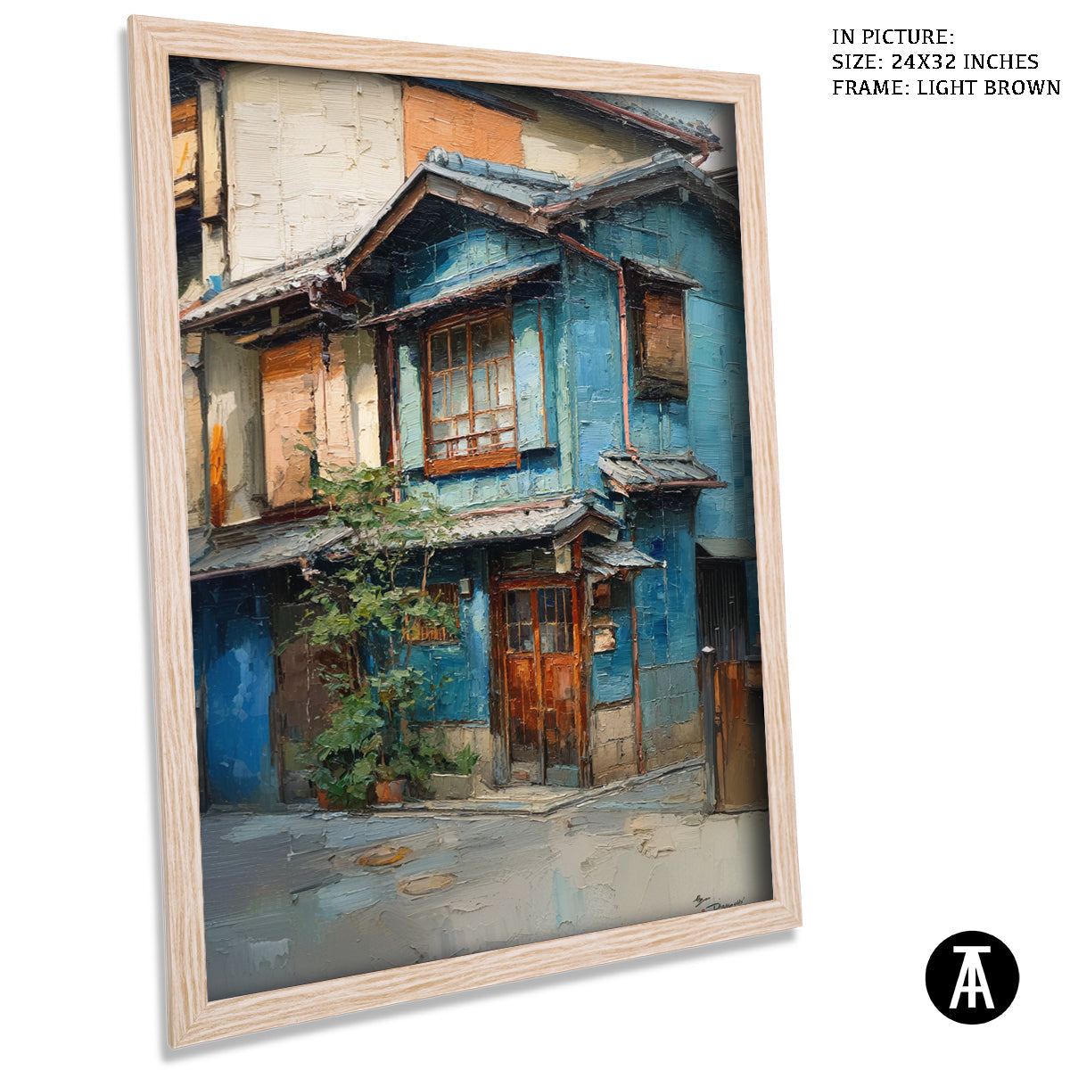 Artwork in Dark Brown Frame