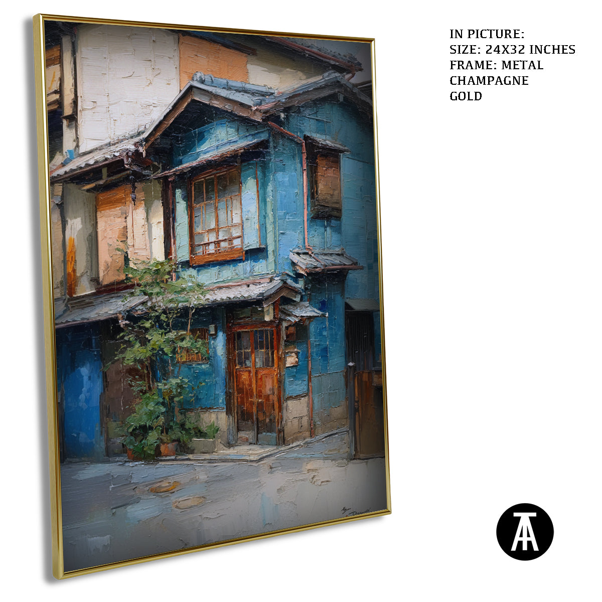 Artwork in Light Brown Frame