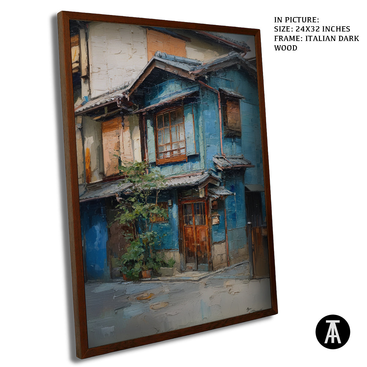 Artwork in Dark Wood Frame