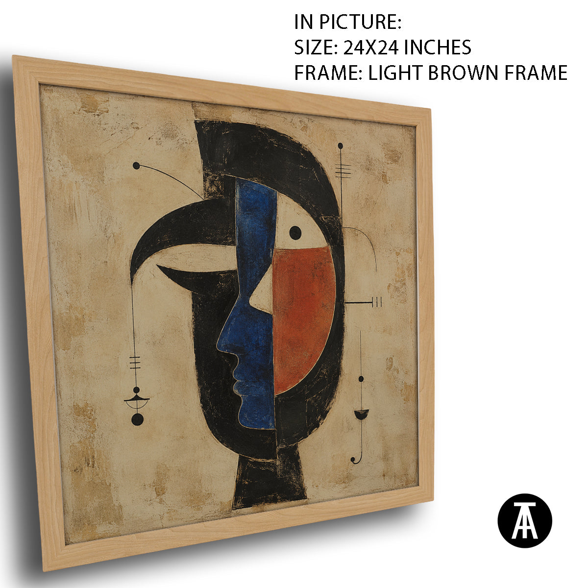 Artwork in Light Brown Frame