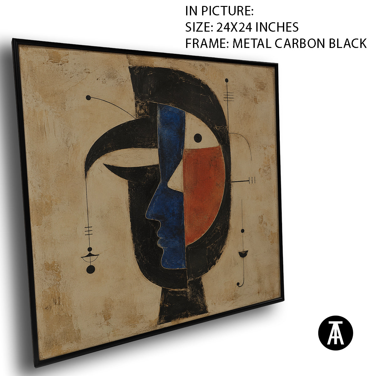 Artwork in Carbon Black Metal Frame