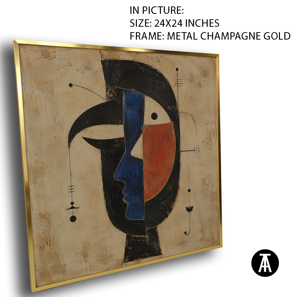 Artwork in Metal Champagne Gold Frame