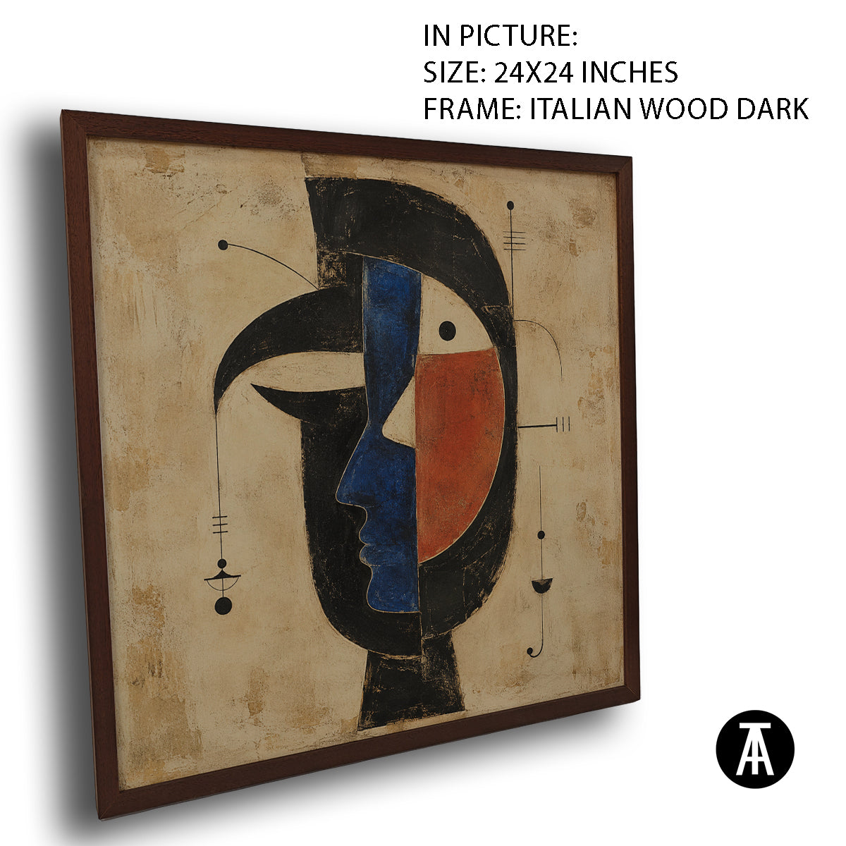 Artwork in Dark Wood Frame