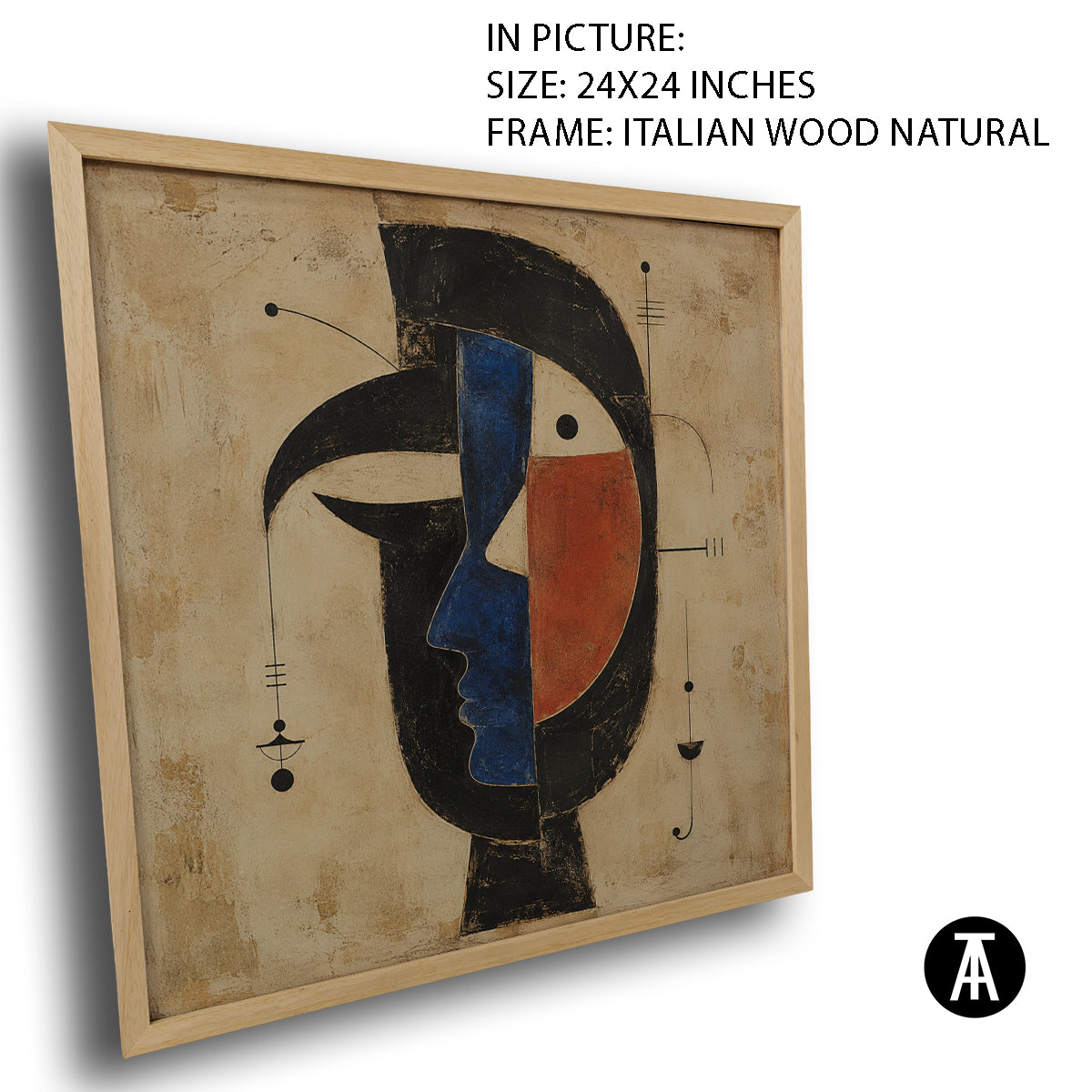 Artwork in Natural Wood Frame