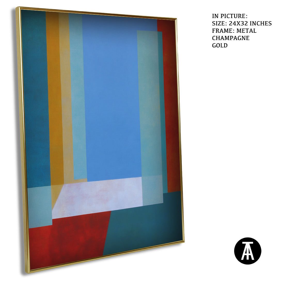 Artwork in Metal Champagne Gold Frame