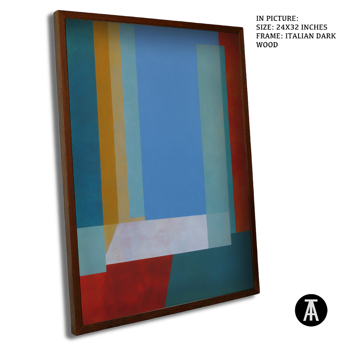 Artwork in Dark Wood Frame