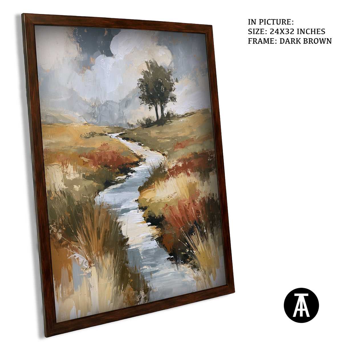 Artwork in Dark Brown Frame
